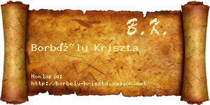 Borbély Kriszta névjegykártya