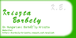 kriszta borbely business card